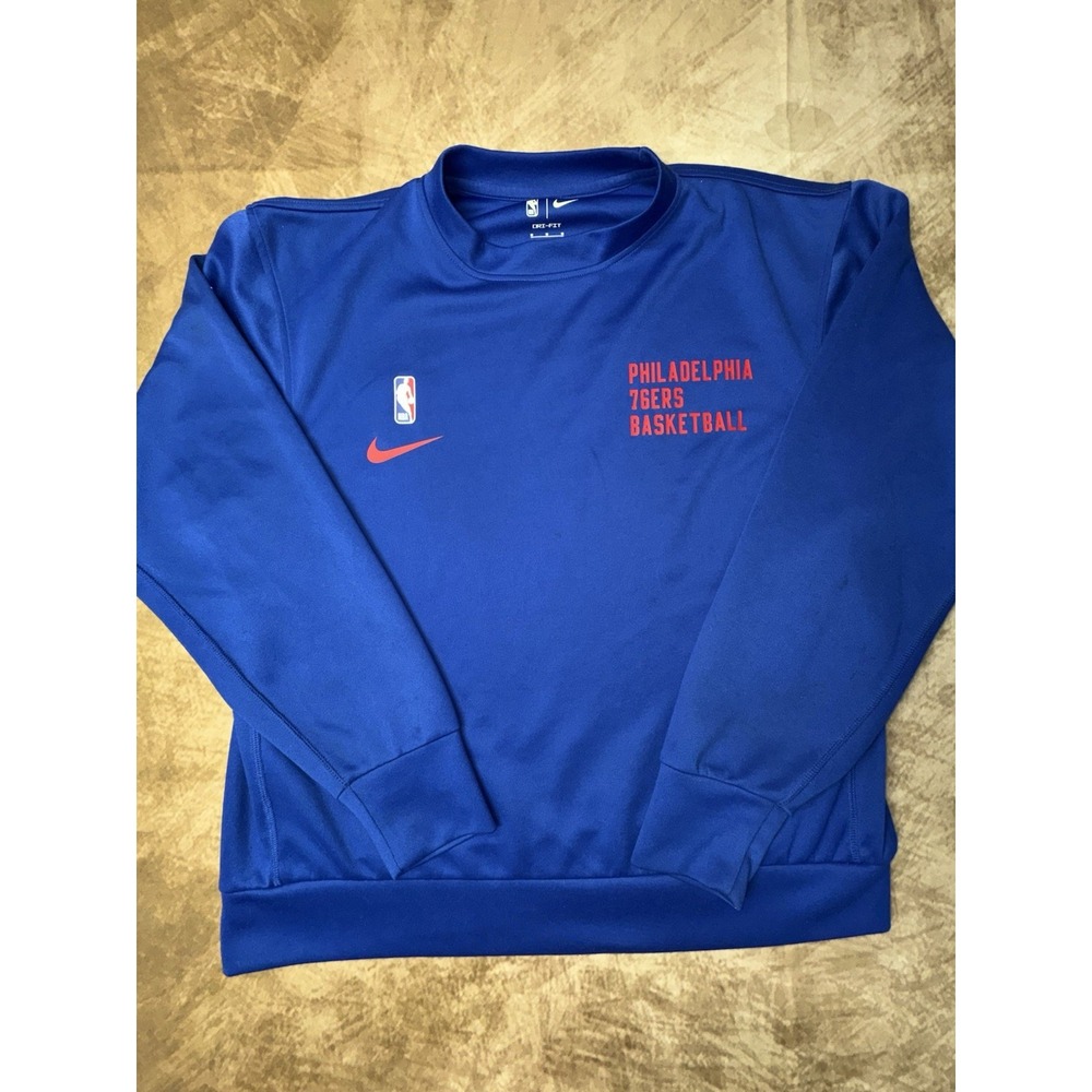 Nike Dri Fit NBA Philadelphia 76ers Men's Sweater Basketball Size Medium Blue